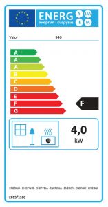 Lunar Class 1 Open Fronted Gas Convector Fire Energy Label