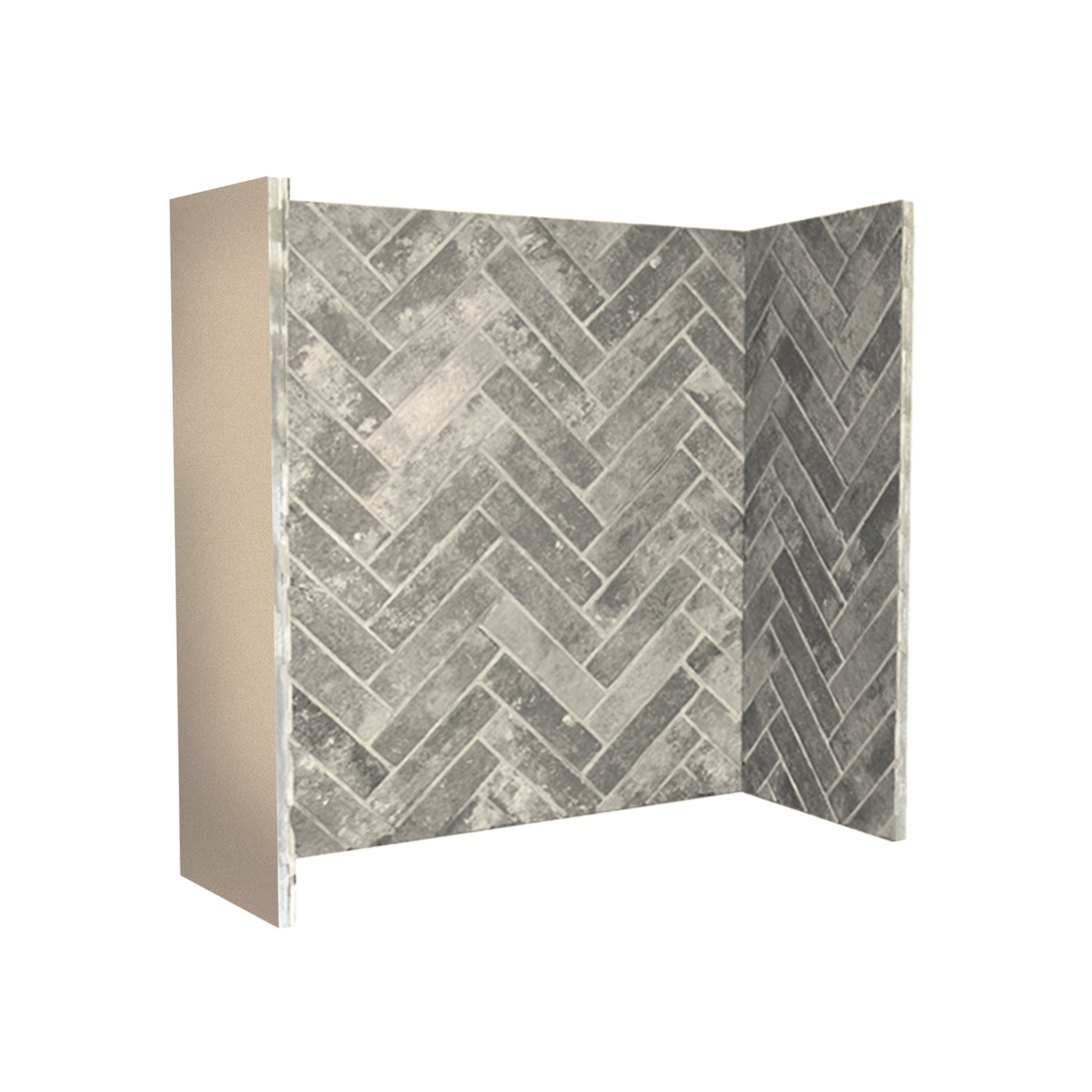 GREY HERRINGBONE CERAMIC BRICK