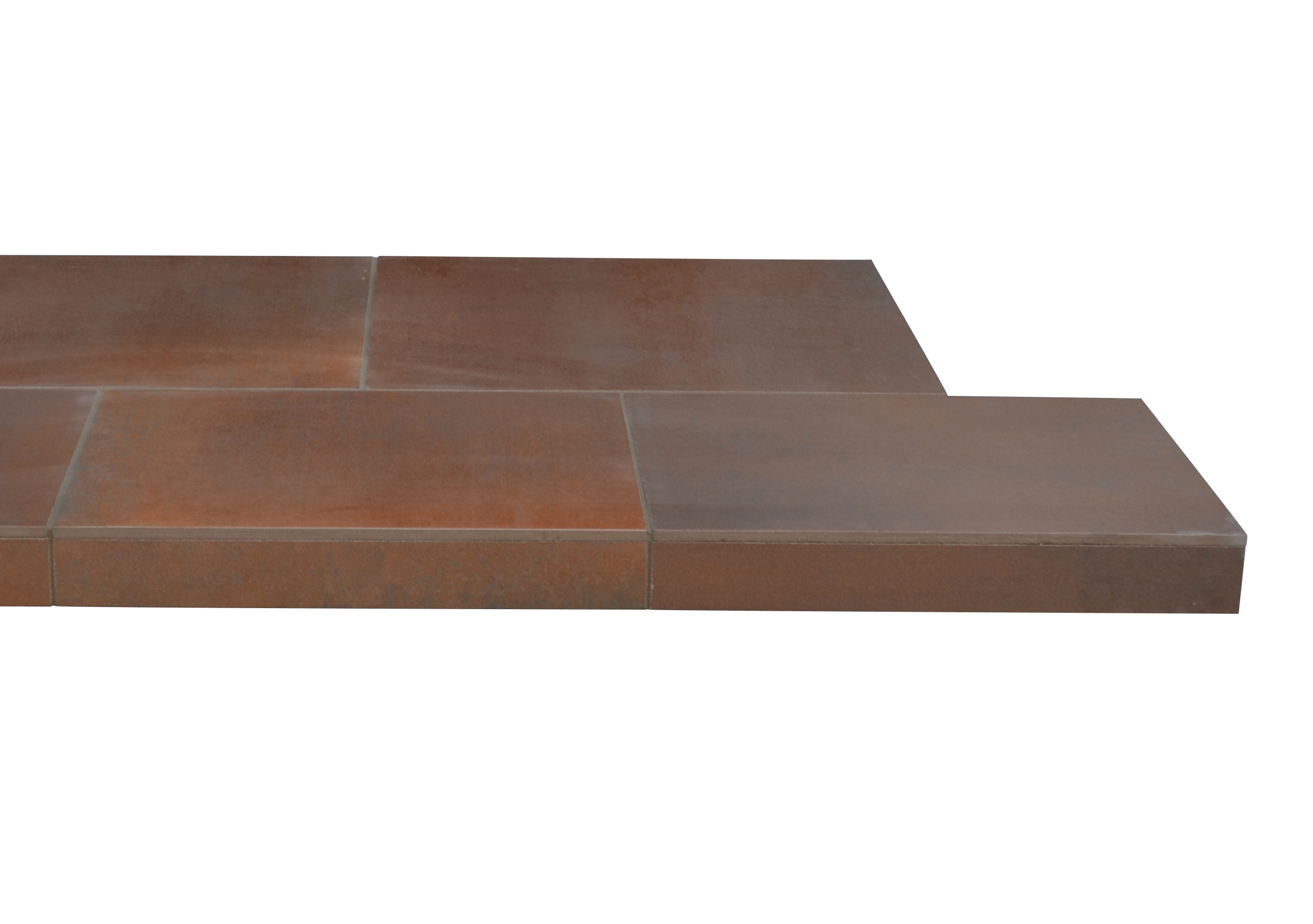 Corten Ceramic Tiled Hearth